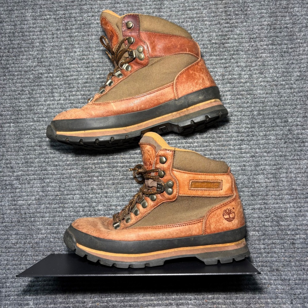 Timberland Gore-Tex World Hiker Boot Woman 8 M Brown Leather Canvas‎ 90365